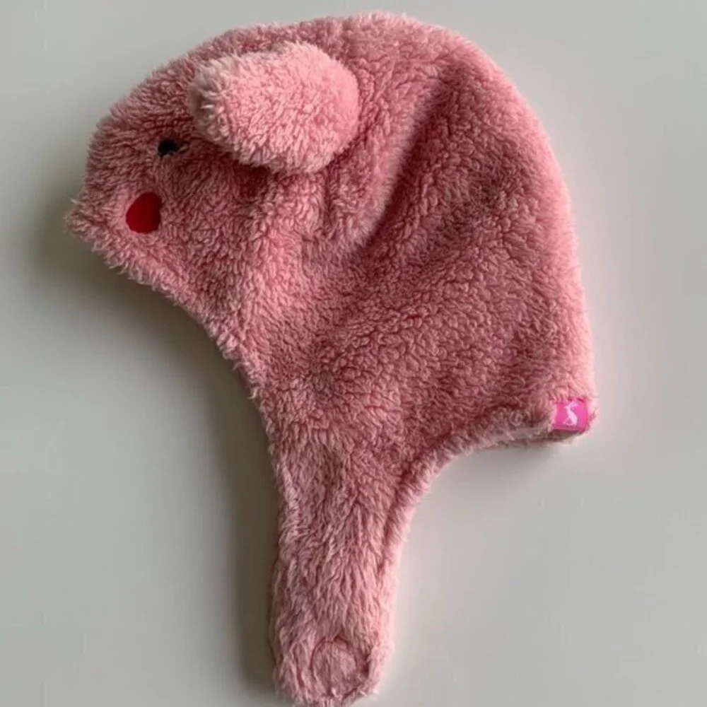 Joules baby bunny hat in pink 1-2 Years